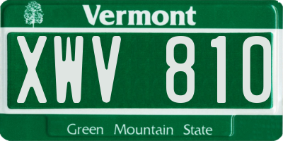 VT license plate XWV810