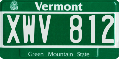 VT license plate XWV812