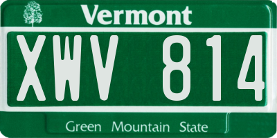 VT license plate XWV814