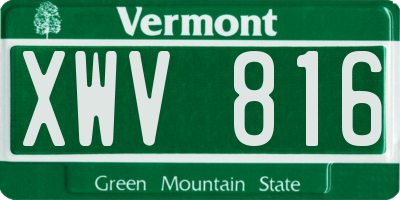 VT license plate XWV816