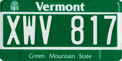 VT license plate XWV817