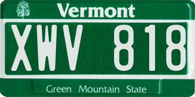 VT license plate XWV818