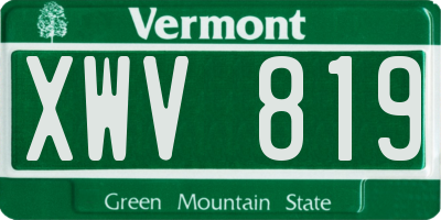 VT license plate XWV819