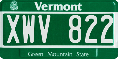 VT license plate XWV822