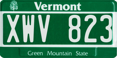 VT license plate XWV823