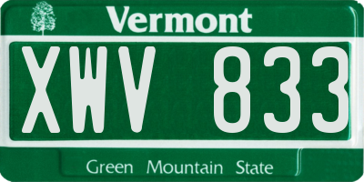VT license plate XWV833