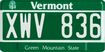 VT license plate XWV836