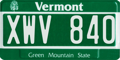 VT license plate XWV840