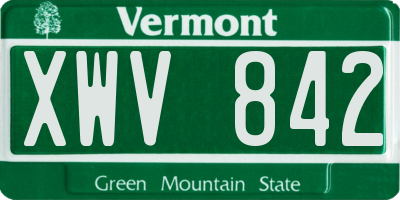 VT license plate XWV842