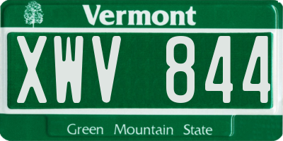 VT license plate XWV844