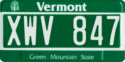 VT license plate XWV847