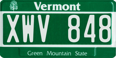 VT license plate XWV848