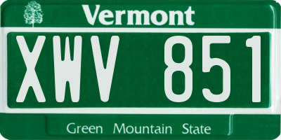 VT license plate XWV851