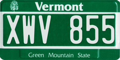 VT license plate XWV855