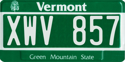 VT license plate XWV857