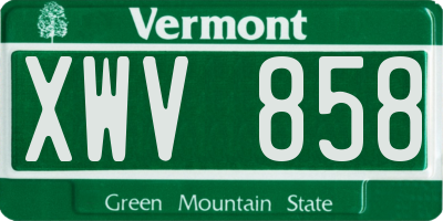 VT license plate XWV858