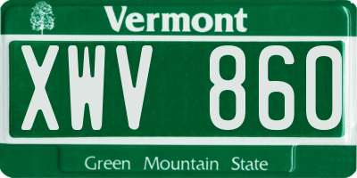 VT license plate XWV860