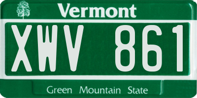 VT license plate XWV861