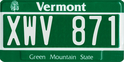 VT license plate XWV871