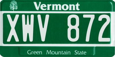 VT license plate XWV872