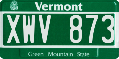 VT license plate XWV873