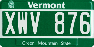 VT license plate XWV876