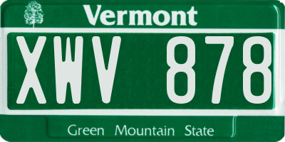 VT license plate XWV878