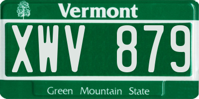VT license plate XWV879