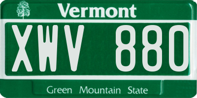 VT license plate XWV880