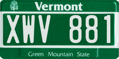 VT license plate XWV881