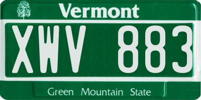 VT license plate XWV883