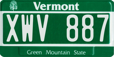 VT license plate XWV887