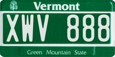 VT license plate XWV888