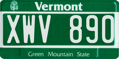 VT license plate XWV890