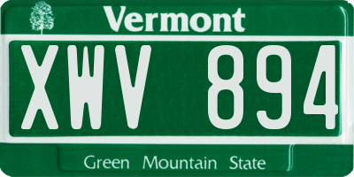 VT license plate XWV894