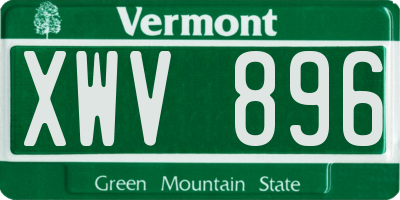 VT license plate XWV896