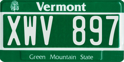 VT license plate XWV897
