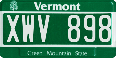 VT license plate XWV898