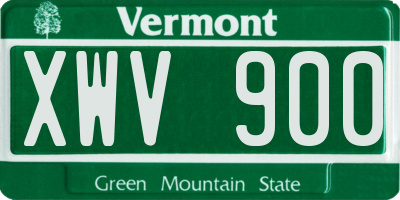 VT license plate XWV900
