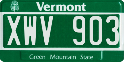 VT license plate XWV903