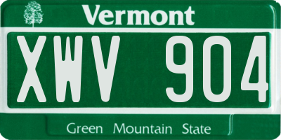 VT license plate XWV904