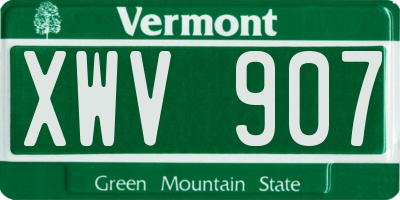 VT license plate XWV907