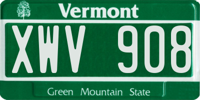 VT license plate XWV908