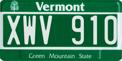 VT license plate XWV910
