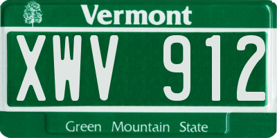 VT license plate XWV912