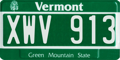 VT license plate XWV913