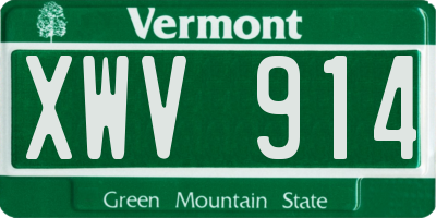 VT license plate XWV914
