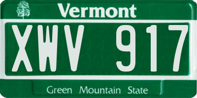 VT license plate XWV917