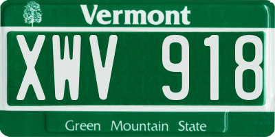 VT license plate XWV918