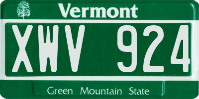 VT license plate XWV924